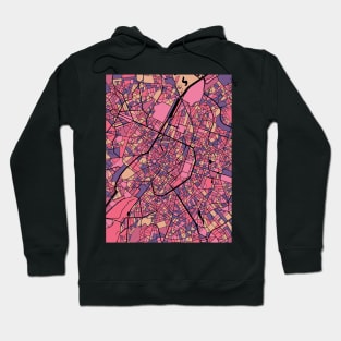 Brussels Map Pattern in Purple & Pink Hoodie